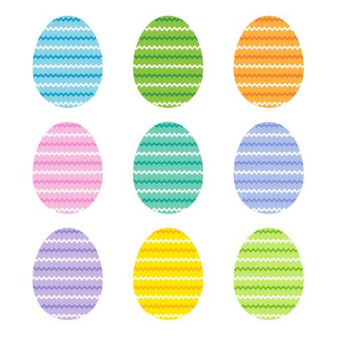 easter eggs with zig zag stripes vector