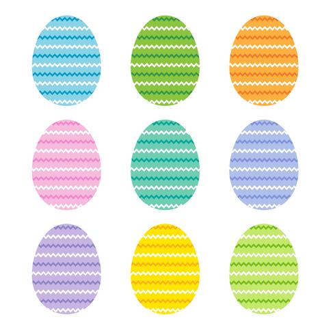 huevos de pascua con rayas zig zag vector