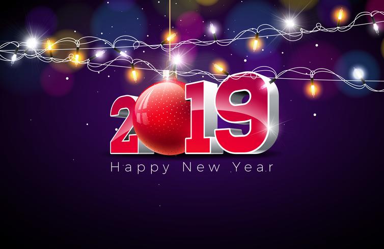 2019 Happy New Year illustration  vector