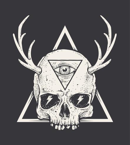 Skull with Horns vector