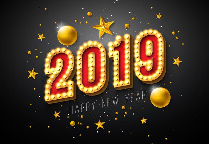 2019 Happy New Year illustration  vector