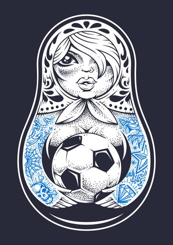 Matryoshka with Tattoos vector