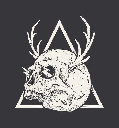 Skull with Horns vector