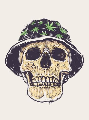 Rasta Skull in Hat vector