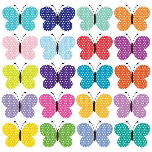 polka dot  butterfly clipart vector