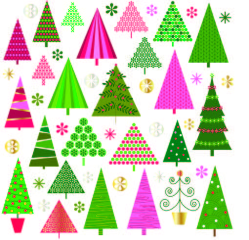 Christmas trees vector clipart