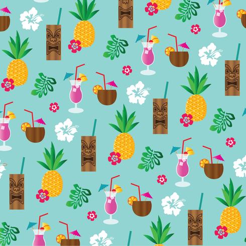 patrón de fondo de bebidas tiki tropical vector