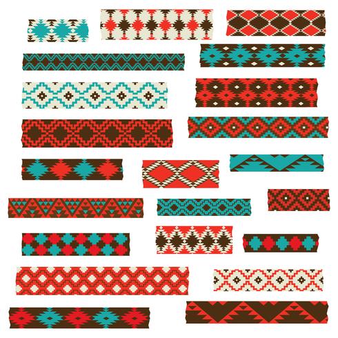  Native American Washi Tape vector