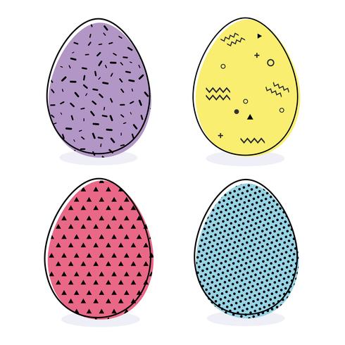 Set of Easter eggs.  vector