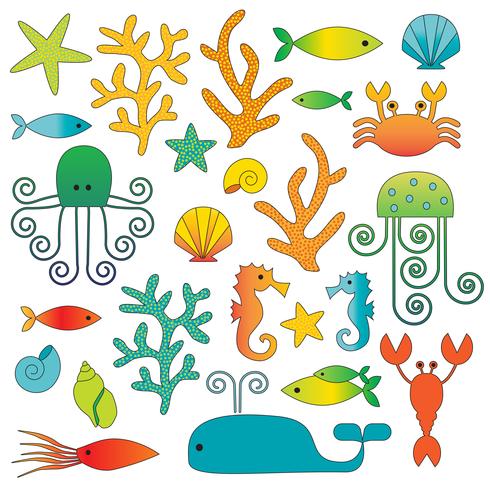 sea life clipart vector