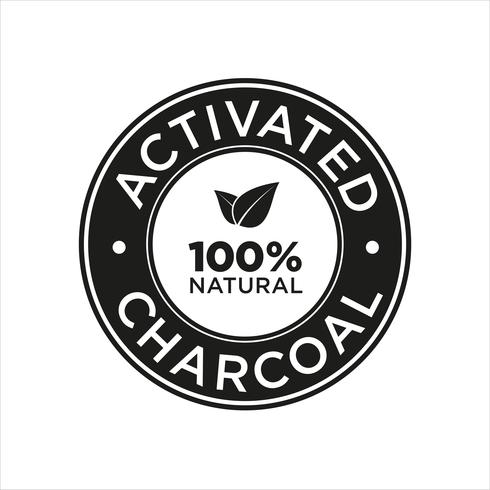 Icono de carbón activado. 100% natural. vector