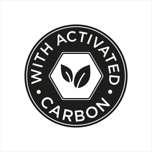 Whit Activated Carbon icon. vector