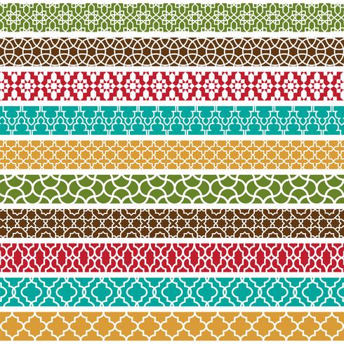 colorful Moroccan Border Patterns vector