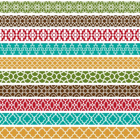 colorful Moroccan Border Patterns vector