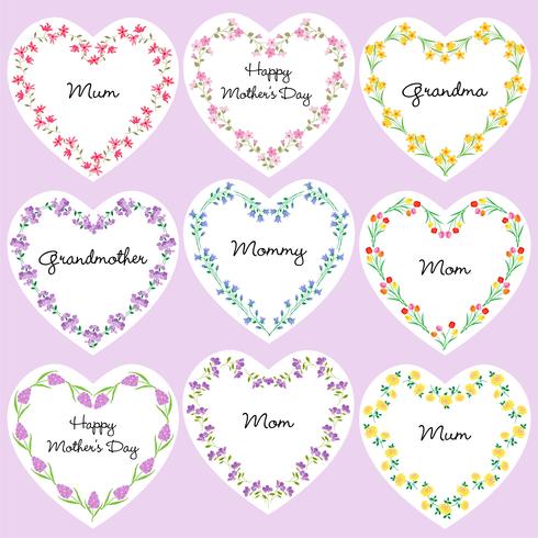 mothers day heart shaped frames vector