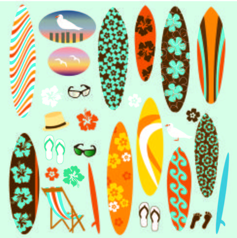 Surfboard Clipart	 vector