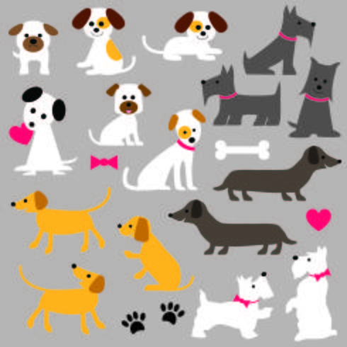  cute dog clipart vector