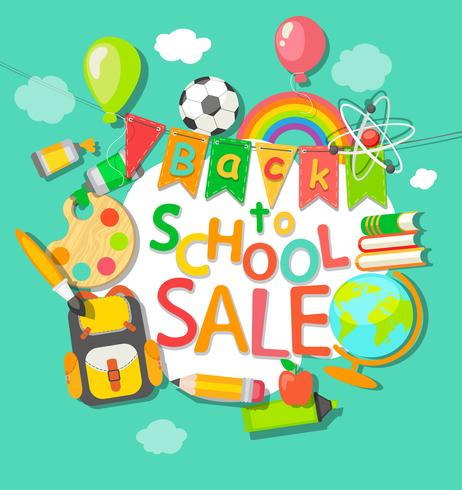 Back to School sale background. vector