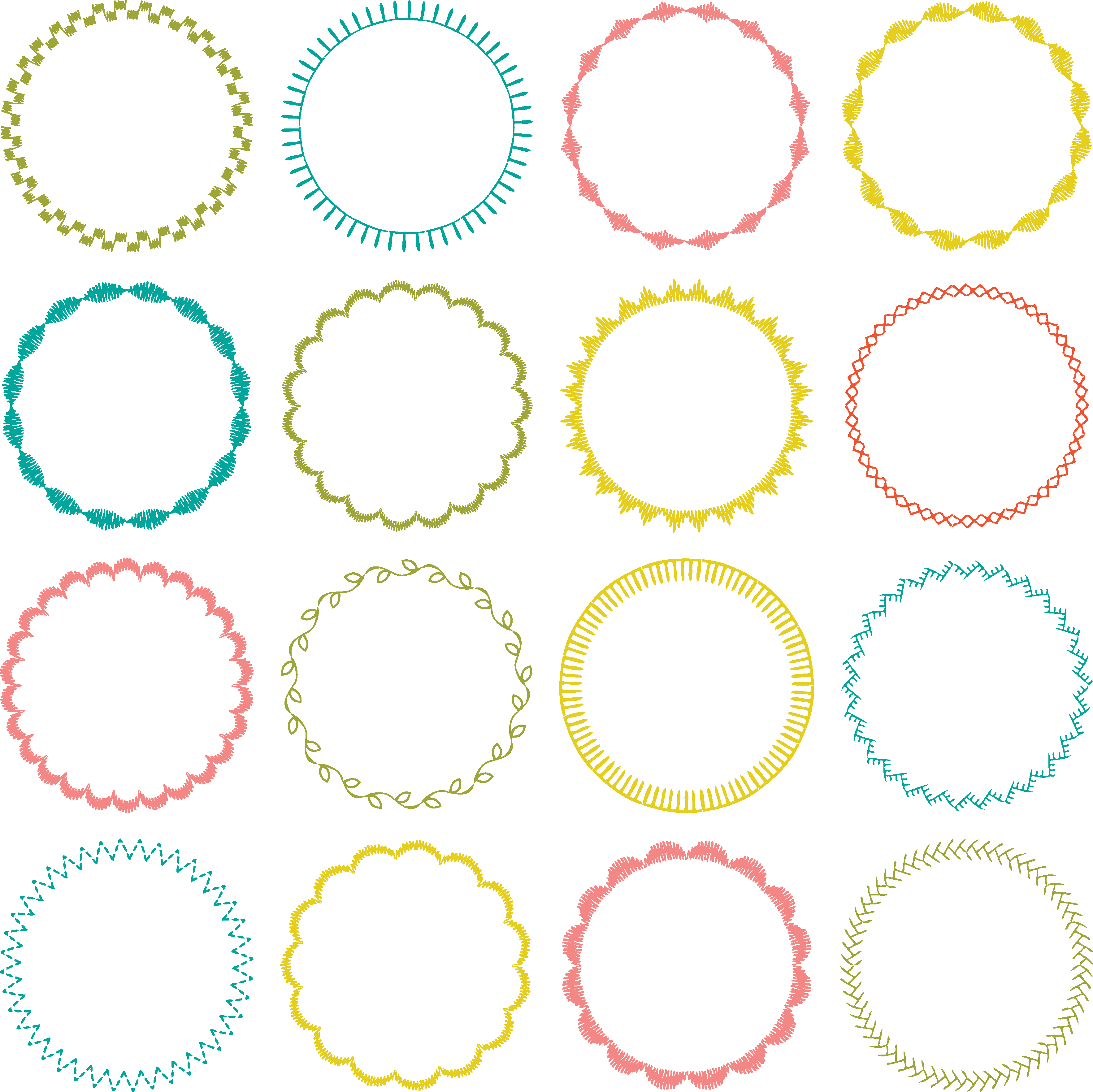 Download embroidery stitch circle frames 335345 Vector Art at Vecteezy