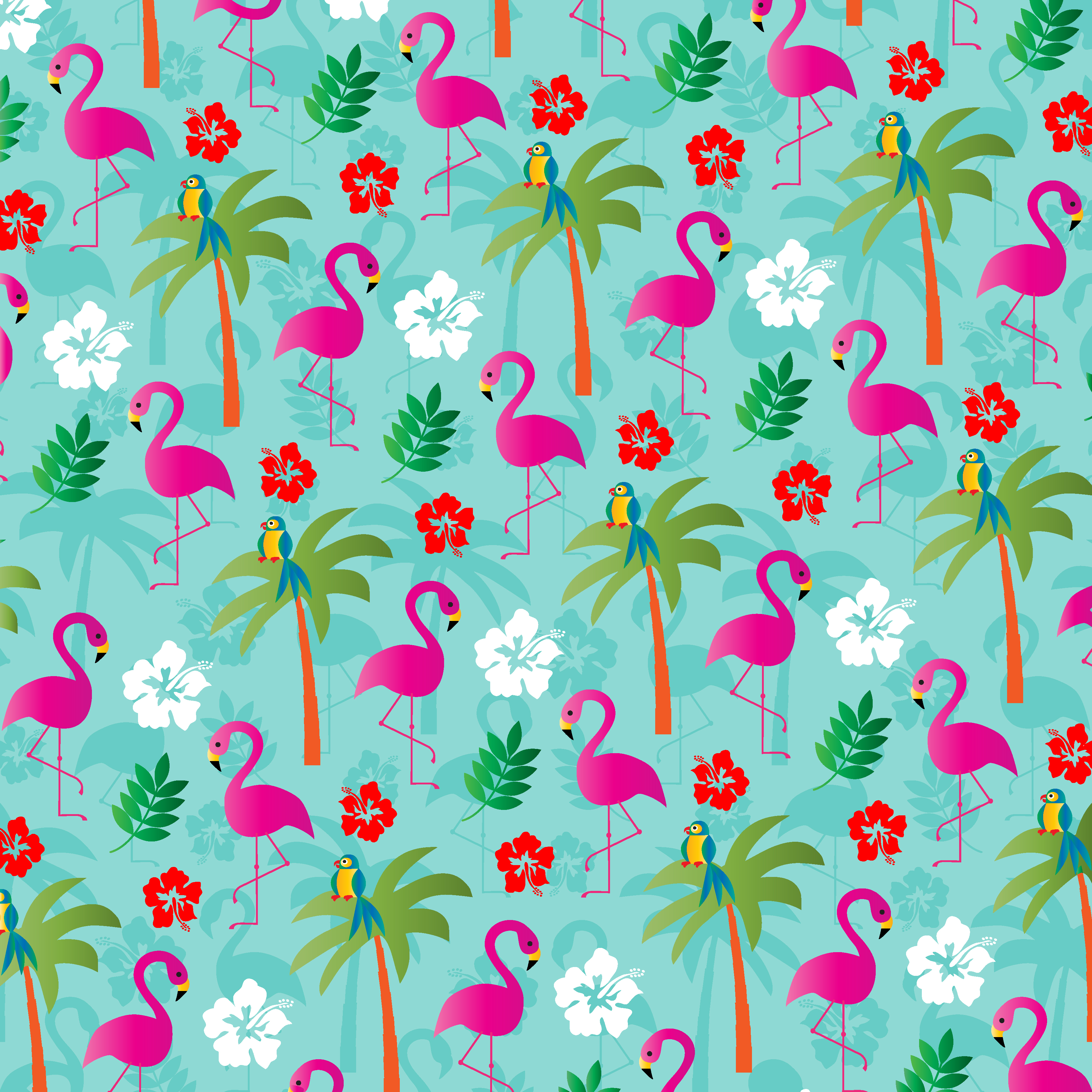 tropical flamingo background pattern 335365 Vector Art at Vecteezy