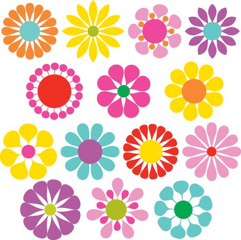  simple vector flowers