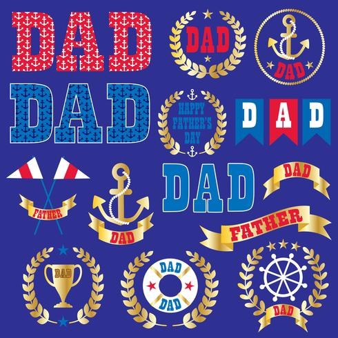 Nautical Father's Day clipart graphics vector
