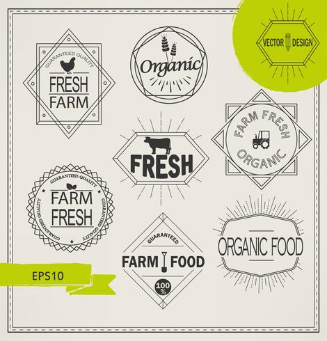 agriculture and organic farm icons vector