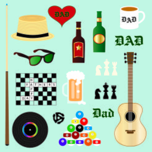  hipster dad father's day clipart vector