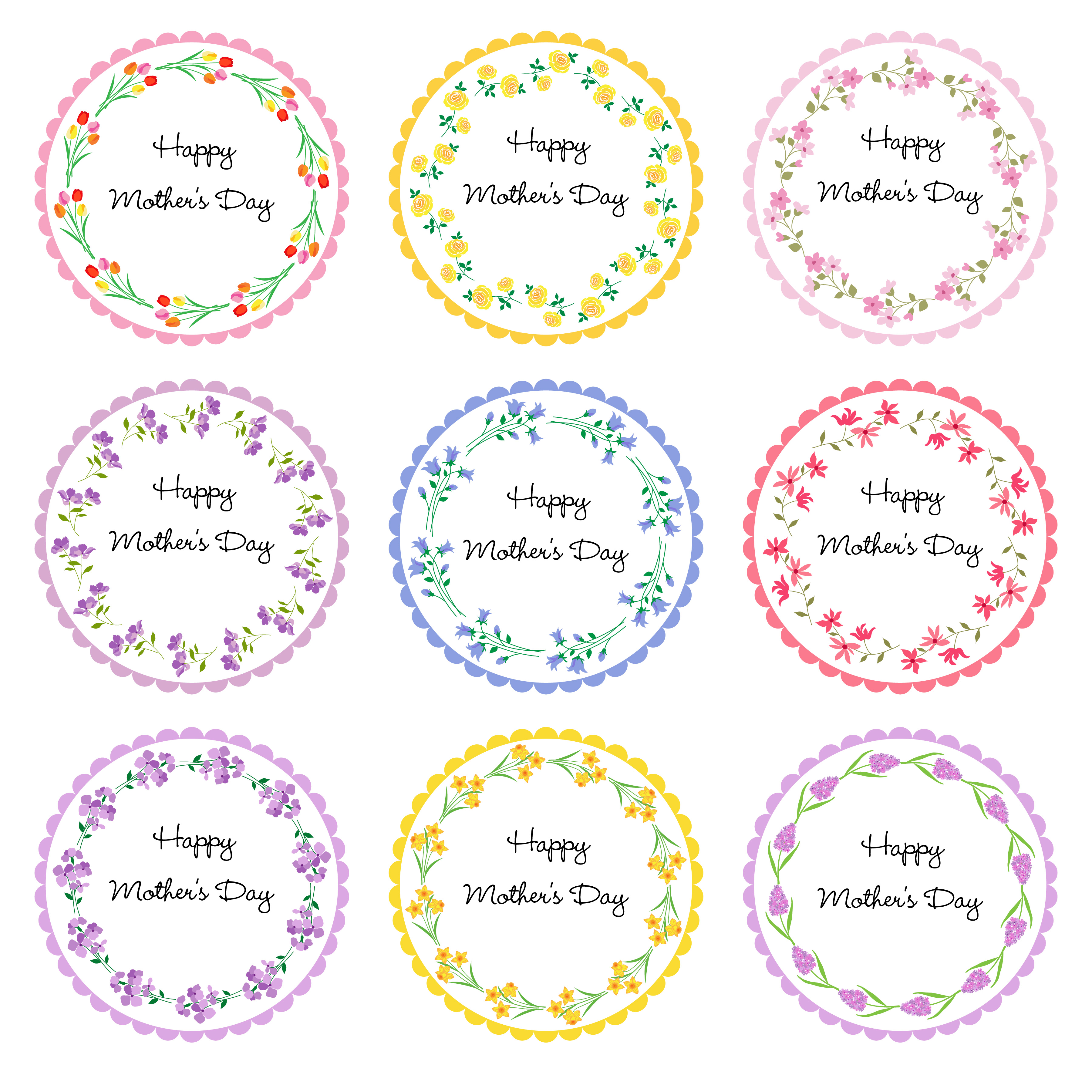 Download mothers day circle frames 335565 Vector Art at Vecteezy