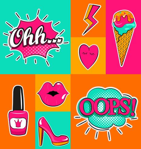 Set of Fashion badges. vector