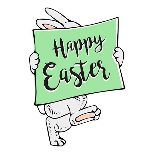 Happy Easter Bunny Banner. - Download Free Vector Art, Stock Graphics & Images