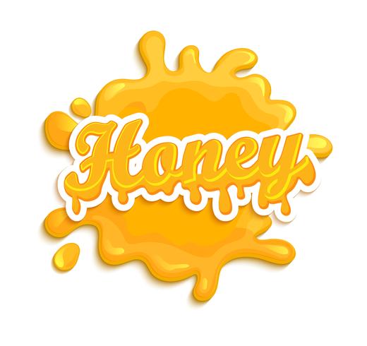 Honey label splash. vector