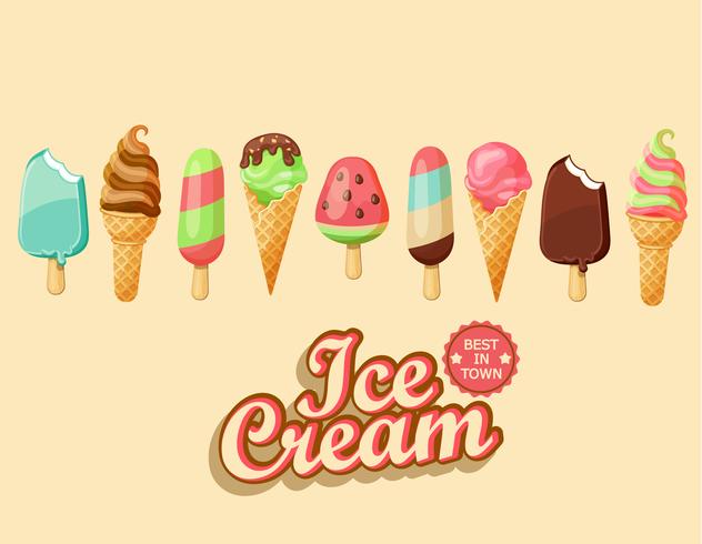 Ice cream collection. vector