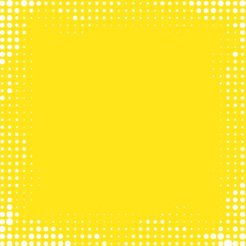 Fondo amarillo del marco del gradiente con los puntos de semitono. vector