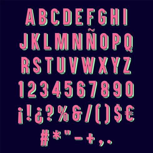 Pink 3D Typography isolated. vector