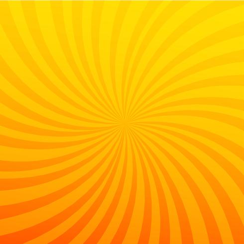 Bright orange rays background. Twister effect.  vector