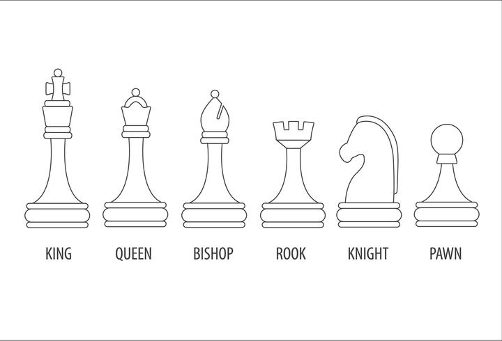 set of chess pieces vector