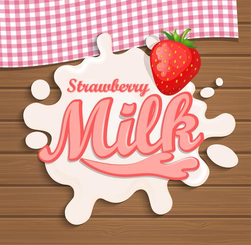 Milk strawberry splash. vector