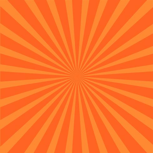 Bright orange rays background.  vector