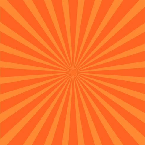 Bright orange rays background.  vector