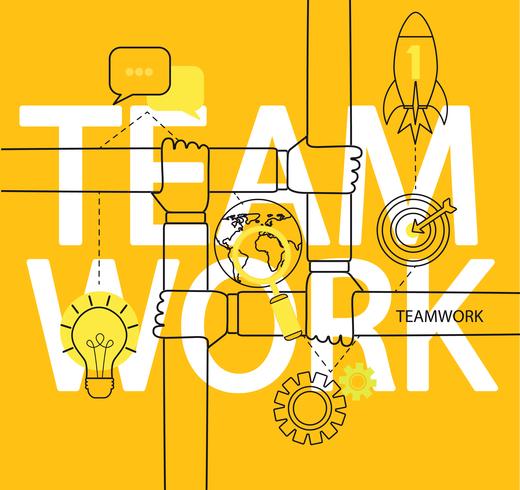 Infographic of teamwork concept. vector