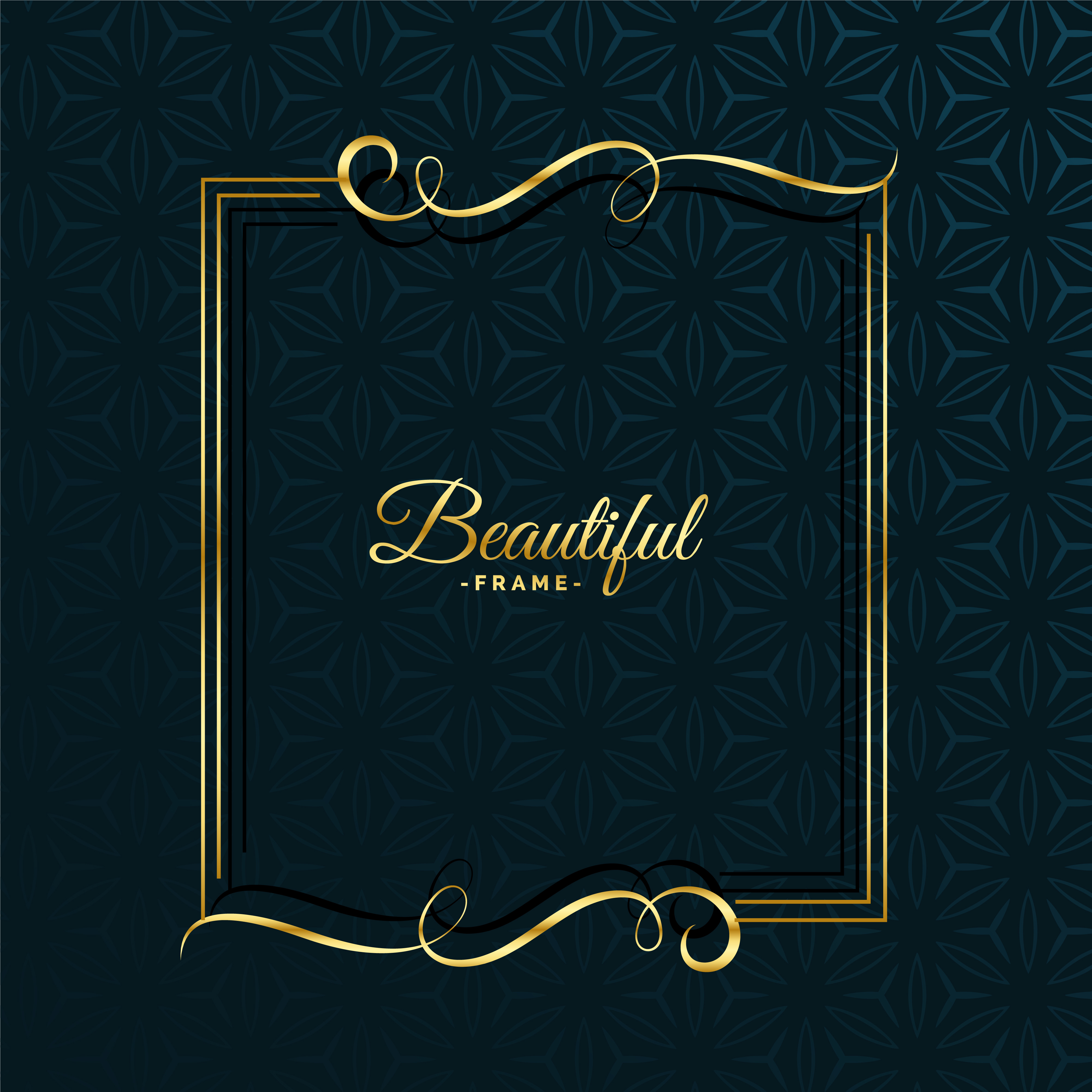 golden floral attractive frame design Download Free Vector Art, Stock