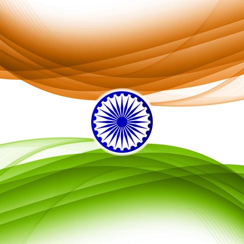 Abstract wavy Indian flag theme design background vector