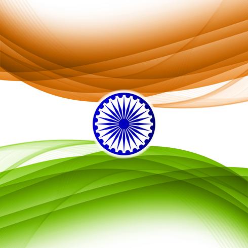 Fondo abstracto ondulado del diseño del tema de la bandera india vector