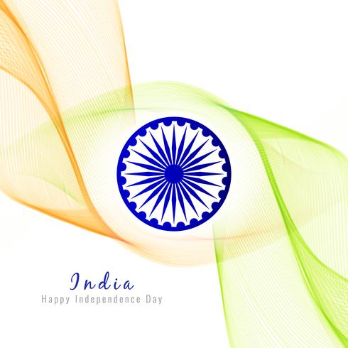 Abstract wavy Indian flag theme design background vector