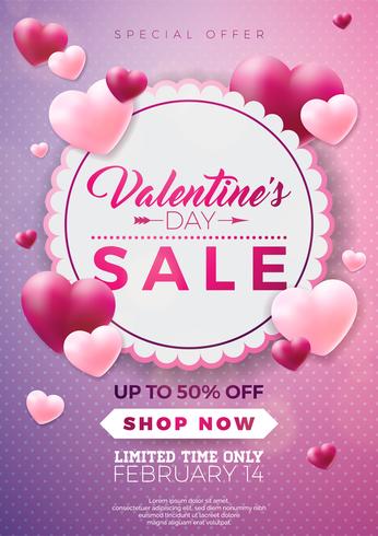 Valentines day sale design  vector