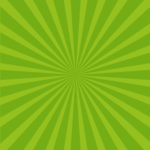 Bright green rays background. vector