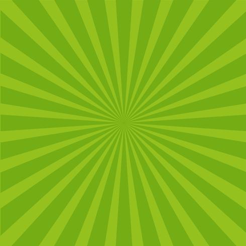 Bright green rays background. vector