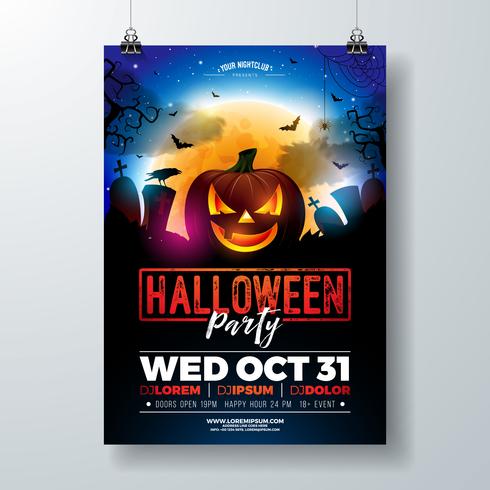 Halloween Party flyer illustration  vector