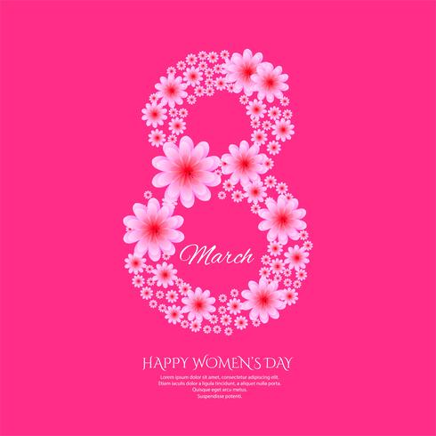 International women's day poster. 8 number origami design vector